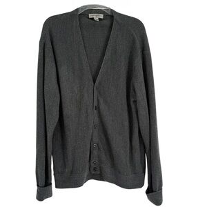 Cypress Links cardigan Sweater mens Size L gray button front knit Grandpa Golf